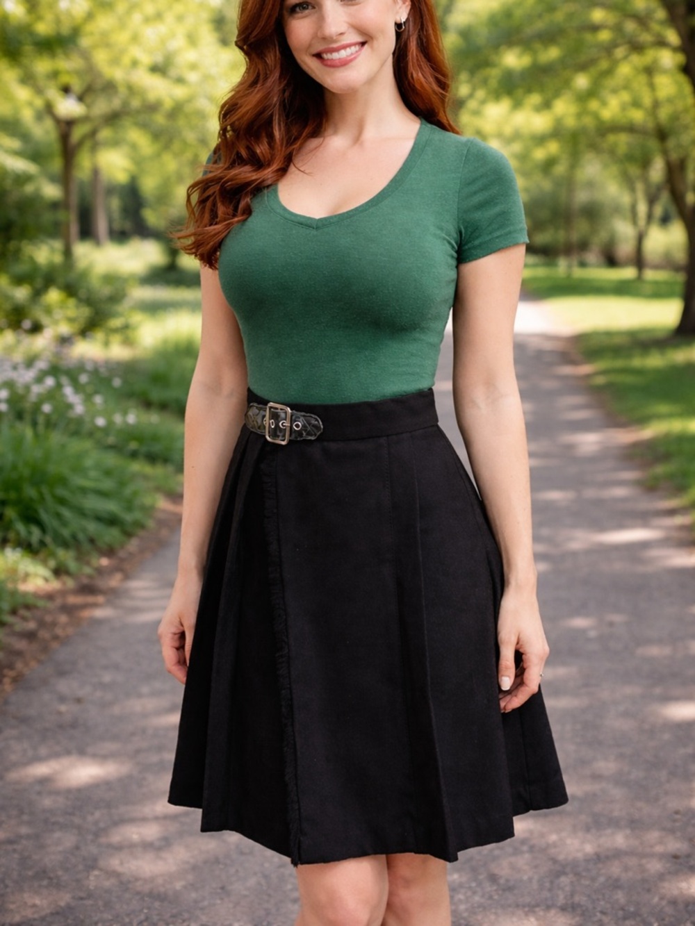 Lip Service Black Skirt with Buckle Detail